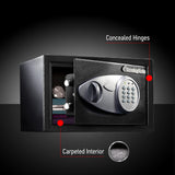 SentrySafe Safe with Digital Keypad Lock, DOJ-Certified Steel Safe with Interior Lining and Bolt Down Kit for Money, Jewelry, Electronics, 0.58 Cubic Feet, 8.7 x 13.8 x 9.7 Inches, X055 SentrySafe