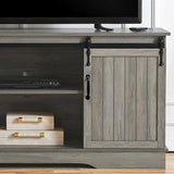 Yaheetech Farmhouse TV Stand for 65'' TV, Wooden Tall Entertainment Center with Sliding Barn Door & Height Adjustable Shelves for Living Room, Grey Wash Yaheetech