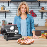 Elite Gourmet EMT-625B Ultimate Precision Electric Deli Food Meat Slicer Removable Stainless Steel Blade, Adjustable Thickness, Ideal for Cold Cuts, Hard Cheese, Vegetables & Bread, 7.5”, Black Elite Gourmet