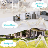 FOOWIN Pikler Triangle Set Climber 8 in 1，Toddler Climbing Toys with Ramp & Arch & Mat Montessori Climbing Set，Wooden Climbing Toys with Ramp for Kids FOOWIN