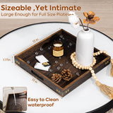 Yangbaga Serving Tray with Handles,13"*13"Wood Decorative Tray for Living Room,Modern Coffee Table Tray,Square Large Serving Platters for Home Decor,Ottoman,Bed,Kitchen,Bathroom, Breakfast,Bar Yangbaga