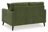 Signature Design by Ashley Bixler Mid-Century Modern Tufted Loveseat with 2 Toss Pillows, Green Signature Design by Ashley
