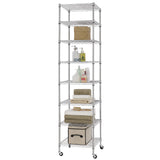 Finnhomy Heavy Duty 8 Tier Wire Shelving with Wheels 18x18x72.8-inches 8 Shelves Storage Rack Thicken Steel Tube, Pantry Shelves for Storage, Finnhomy