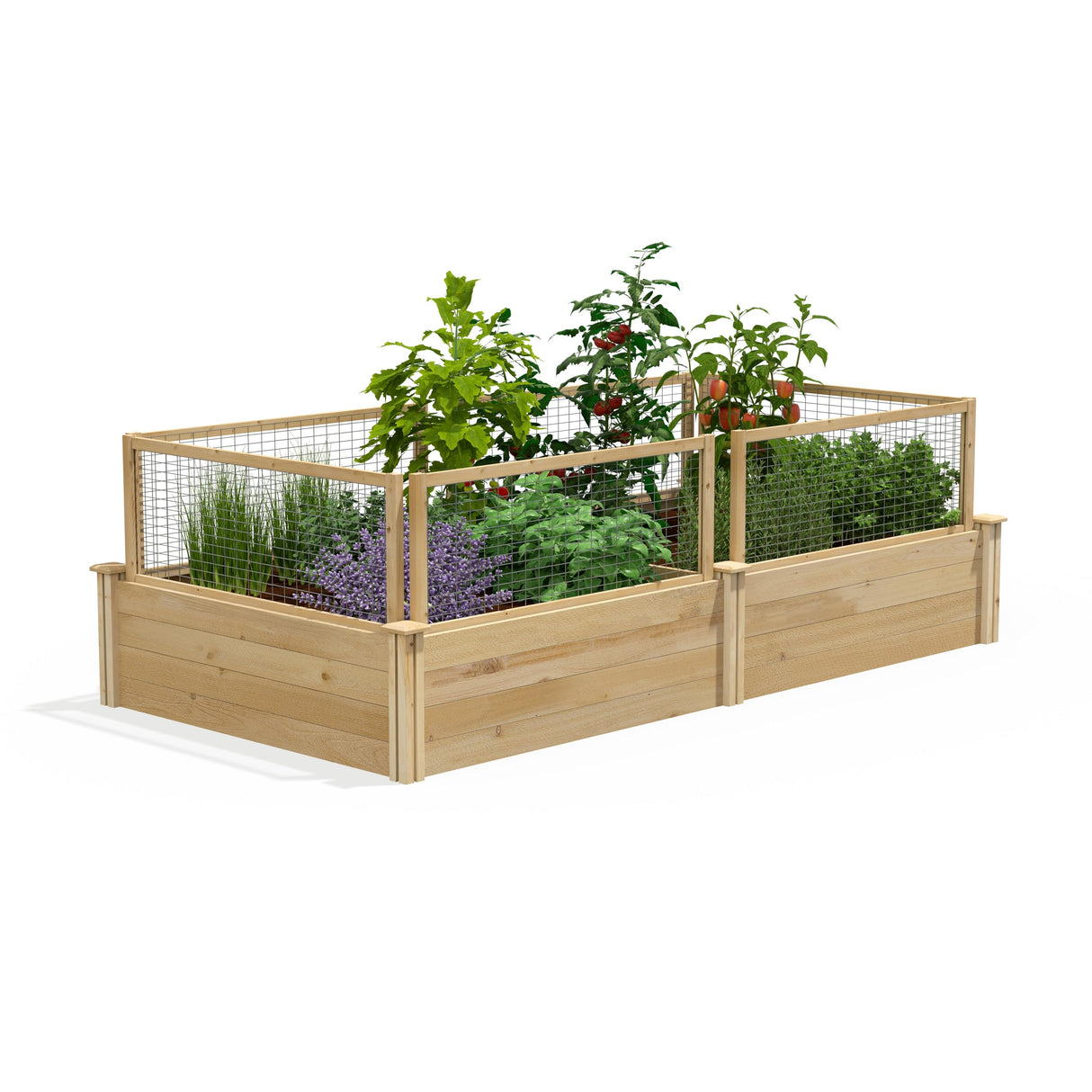 Greenes Fence Original Cedar Raised Garden Bed with CritterGuard Fence System, 4' x 8' x 14" - Made in USA with North American Cedar Greenes Fence