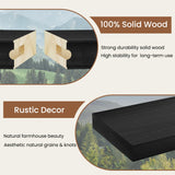 Fun Memories Floating Shelves 48 Inch Long, 9.3 Inch Deep Wall Shelf Fireplace Mantel, Rustic Farmhouse Solid Wood Shelves for Wall Decor Bathroom, Kitchen, Office, Black, Set of 1 Fun Memories