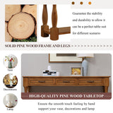 LKTART Solid Wood Console Table Sofa Table Entryway Table with 3 Drawers and 1 Bottom Shelf for Storage Entry Hallway Foyer Sofa (63" Brown) LKTART