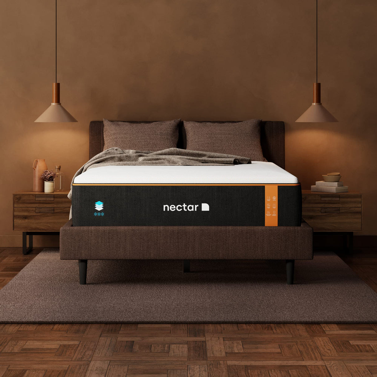 Nectar Premier Copper 14" King Mattress - Medium Firm Gel Memory Foam Mattress - 5 Layers of Comfort - Triple Action Cooling Tech - 365-Night Trial - Forever Warranty,White Nectar