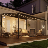 MEISSALIVVE 12' x 14' Gazebo, Wall Mounted Gazebo, Lean to Metal Awnings Gazebos, Gazebo Pergola with Sloped Roof, Outdoor Patio Gazebo Awning for Backyard, Deck, Black MEISSALIVVE