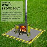 SoloWilder Wood Stove Mat 32" x 20" Fire Pit Grill Mat for Tent Stove Deck Patio Grass Lawn Campsite Insulation Protection SoloWilder