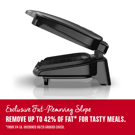 George Foreman 2-Serving Classic Plate Electric Indoor Grill and Panini Press, Black, GR10B George Foreman