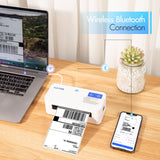 FLYFAR Bluetooth Thermal Shipping 4x6 Label Printer,Wireless Label Printer for Small Business,Support Windows,iOS,iPhone, Android,Used for Amazon,Shopify,Ebay,Ups,FedEx(White) FLYFAR