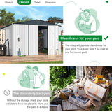 AECOJOY Shed 12' x 10' Storage Shed Large, Sheds & Outdoor Storage Clearance 10x12 Sheds with Lockable Doors, Utility and Tool Storage Shed for Garden, Backyard, Patio, Outside use in White AECOJOY
