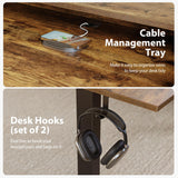 Agilestic 53 x 24 Inches Height Adjustable Electric Standing Desk with 2 Drawers, Stand Up Electric Desk Adjustable Height, Sit Stand Computer Gaming Table with Splice Board, Rustic Brown Agilestic