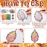 WinnerWhy 36 Sets Maple Diamond Painting Ornaments DIY Gem Window Art Sun Catcher Kits Gemstone Diamond Art Craft and Crafts with Ropes for Holiday Party Decor WinnerWhy