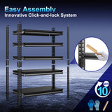 Huhaneon Heavy Duty Garage Shelves - 40''W 2,200Lbs Metal Adjustable Storage Shelving Rack Units for Warehouse Basement 5 Tier Black 39.3" W x 17.7" D x 78" H Huhaneon