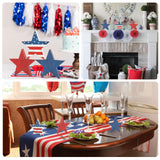 3 Pcs 4th of July Wooden Star Signs,Rustic Memorial Day Tiered Tray Decor, American Patriotic Table Decoration for Home Kitchen (Retro) Sereliy