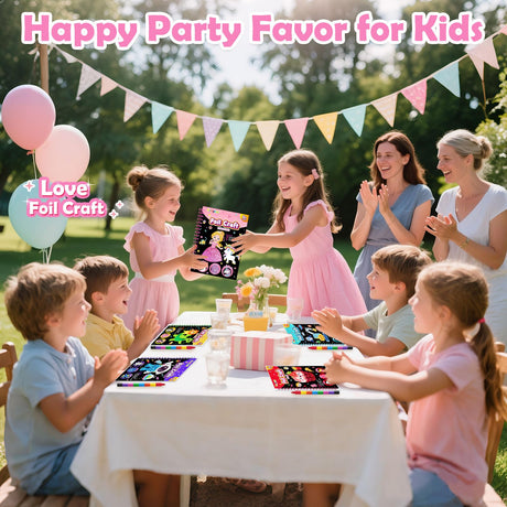 FUNNYB&G Foil Art Craft Activity for Kids - Gift for Girls Crafts for Kids Fun Art Supplies DIY Creative Travel Toy, Birthday Gift Party Favor Toys for Girls Boys 4 5 6 7 8 9 Years Old(Princess) FUNNYB&G