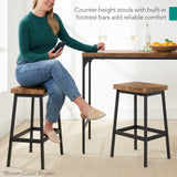 Best Choice Products 3-Piece Counter Height Dining Set, Desk, Bar, Kitchen Island Table w/ 2 Stools, Wine Rack & Storage Shelves - Gray Best Choice Products