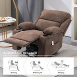BRTHORY Rocker Recliner Chair with Massage and Heated, 360°Swivel Rocking Manual Recliner Chairs with Cup Holders Remote Control for Living Room (Brown) BRTHORY