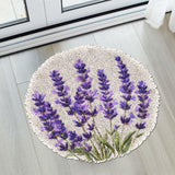 Latch Hook Rug Kit Lavender Flower Stamped Handmade Round Shape Carpet Crochet Yarn Craft DIY Hook and Latch Door Mat Tapestry for Christmas Home Floor Decor 50x50cm(1) Generic