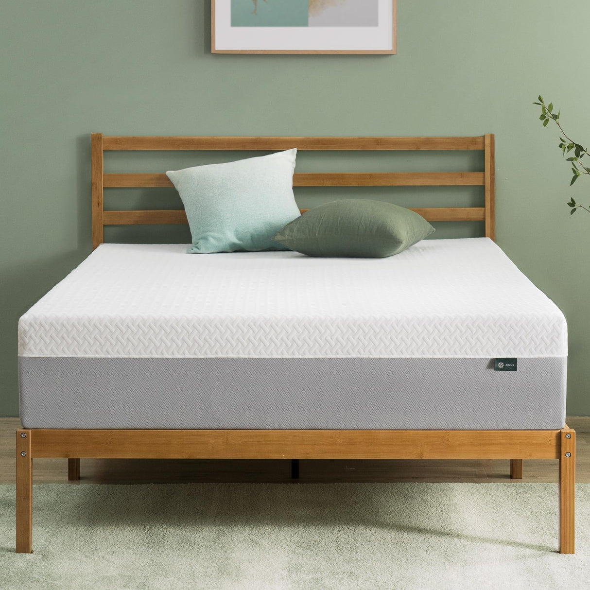 ZINUS 10 Inch Green Tea Essential Memory Foam Mattress [New Version], King, Fiberglass Free, Medium Feel, Breathable Airflow Memory Foam, Certified Safe Foams & Fabric, Mattress in A Box Zinus