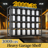 WOZBUD 48" W Heavy Duty Garage Shelving 3000LBS Storage Shelves, Adjustable 5-Tier Storage Rack, Metal Shelves for Garage/Warehouse/Basement, 48" W x 20" D x 72" H, Black WOZBUD