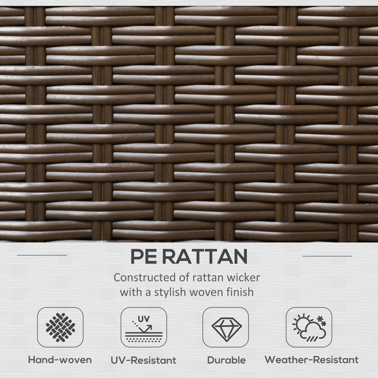 Outsunny Patio Wicker Loveseat with Cushions, 2-Seat Outdoor PE Rattan Couch, Sofa with Throw Pillows for Porch, Backyard, Garden, Poolside, Beige Outsunny