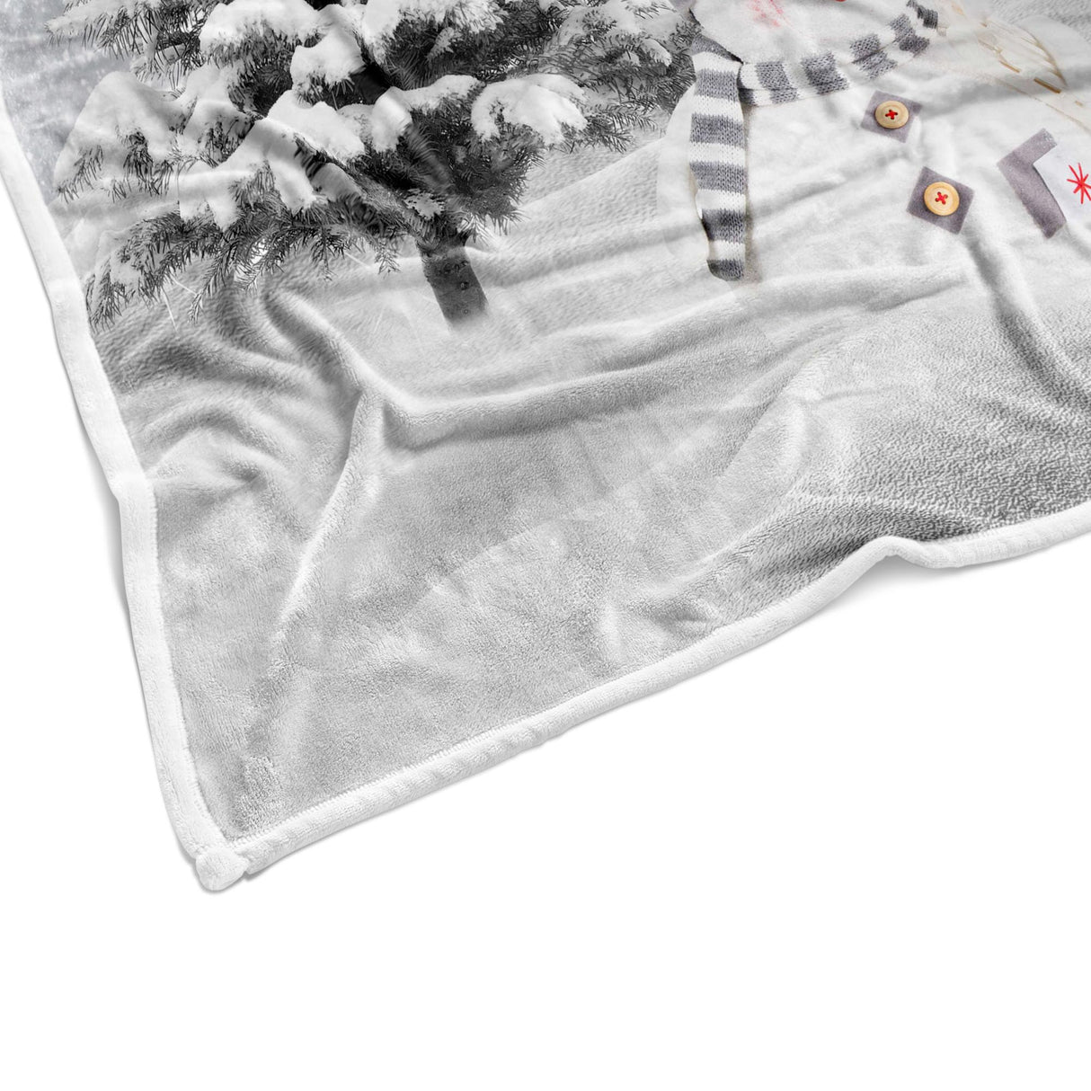 Christmas Throw Blanket, Winter Snowman Snowflake Christmas Fleece Blanket, Xmas Trees Soft Plush Warm Cabin Throw for Couch Sofa Bed Decor 50" x 60" JAWO
