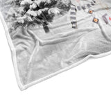 Christmas Throw Blanket, Winter Snowman Snowflake Christmas Fleece Blanket, Xmas Trees Soft Plush Warm Cabin Throw for Couch Sofa Bed Decor 50" x 60" JAWO