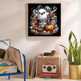 Ghost Diamond Art Kits for Adults,5D Pumpkin Full Round Drill Diamond Painting Kits for Adults Beginners,Halloween DIY Diamond Painting Gem Art Kits for Gift Home Wall Decor 14x14inch EIBEILI