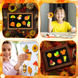 Relaxweex 24 Pcs Fall DIY Wooden Magnets, Thanksgiving Autumn Wood Painting Art Crafts, Pumpkin Fridge Magnets Craft Kits for Activities Gifts Home Party Relaxweex