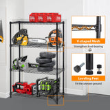 Ckofgdsue 4 Tier 54" H Metal Storage Shelves Heavy Duty Adjustable,1000Lbs Capacity Wire Storage Shelfs Organizer,Garage Shelving Unit for Pantry Kitchen Laundry, Black Wire Rack Ckofgdsue