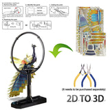 Piececool 3D Puzzles for Adults, Gorgeous Peacock 3D Metal Model Building Kits, Challenging Brain Teaser 3D Puzzles DIY Assembling Crafts Kit Creative Gfits Home Decor Piececool