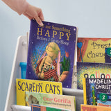 SONGMICS Kids’ Bookcase, Book Organizer, with Anti-Tip Kit, Storage Shelf for Children's Room, Playroom, School, Space-Saving Design, White, Blue and Gray UGKR72WT 11D x 24.6W x 23.6H in SONGMICS