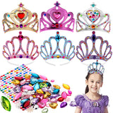 Richness DIY Party Crowns Foam Kids Tiaras Make Your Own Crowns with Jewel Stickers Party Favors for Kids Pack of 6 RICHNESS