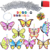 Fprl 27 Sets DIY Window Paint Art Suncatchers Craft Kits Butterfly Ornaments Decorations Suncatcher Kit for Classroom Home Easter Activity Gift Project Fprl