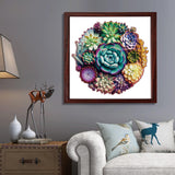 Mys Aurora Unique Wooden Jigsaw Puzzles - Mandala Succulent Plants, 500 Pcs King Size 16.9'' x 16.3'', Luxurious Shaped Wood Puzzle, Beautiful Package, Best Gift for Adults and Kids, Family Game Mys Aurora