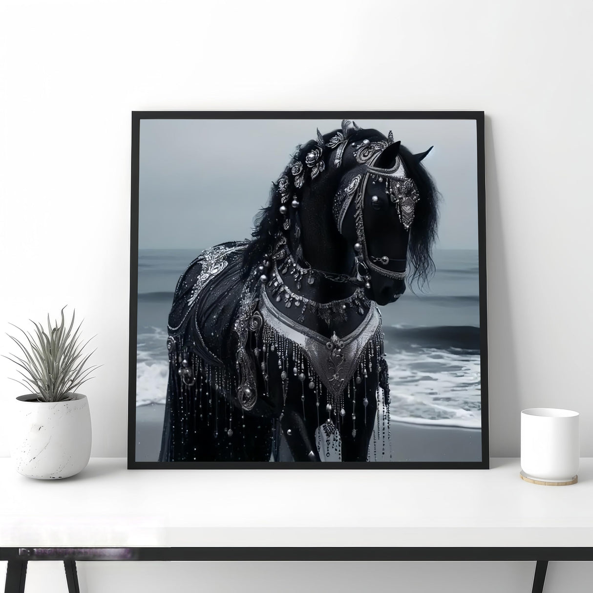 GXGLLPZBY Diamond Art Kits for Beginners,Ocean Battle Horse Diamond Painting Kits for Adult, 5D DIY Full Drill Paint by Diamonds Dot Gem Art Painting Kits,for Home Wall Decor 13.8X13.8inch GXGLLPZBY