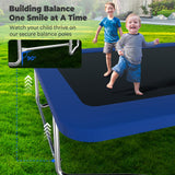 Lyromix 16FT Outdoor Rectangle Trampoline for Kids and Adults, Rectangular Trampoline with Curved Poles, Pumpkin Trampolin with Light, Sprinkler, Soccer and Storage Bag Lyromix