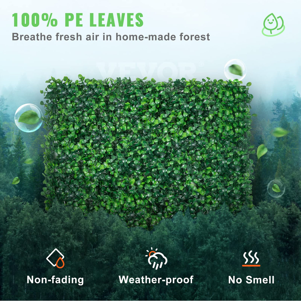 VEVOR 24PCS 20"x20" Artificial Boxwood Panels,Boxwood Hedge Wall Panels,Artificial Grass Backdrop Wall 1.6", Privacy Hedge Screen UV Protected for Outdoor Indoor Garden Fence Backyard VEVOR