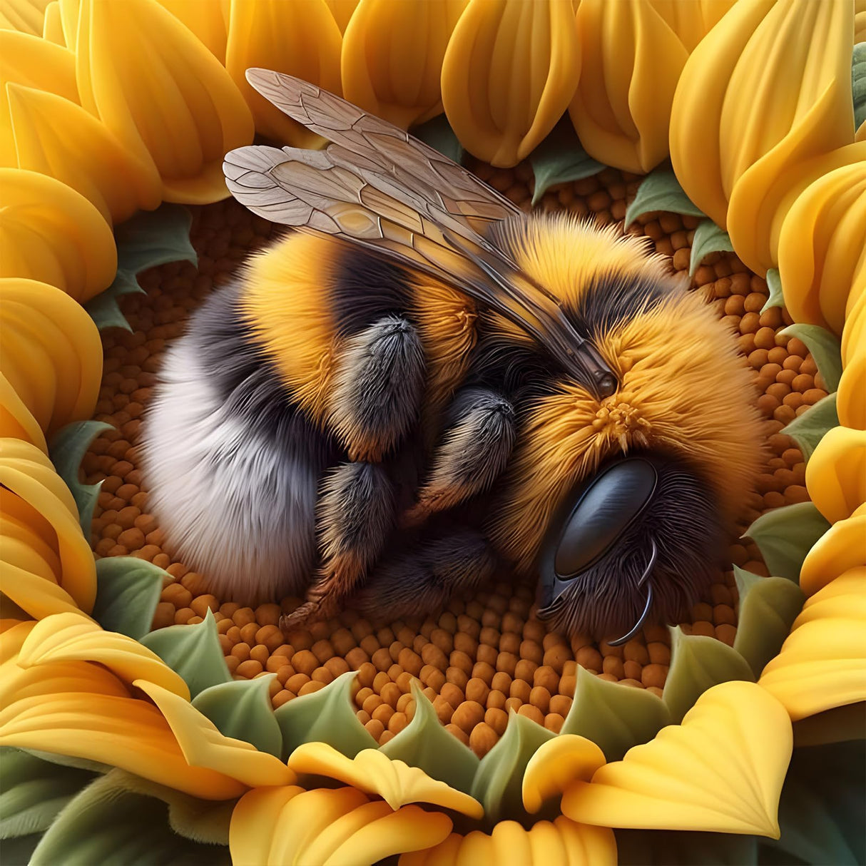 DOMROM Diamond Painting Kits for Adults, Bee Diamond Art Kits, 5D Sunflowers Diamond Painting, DIY Round Full Drill Diamond Painting Gem Arts and Crafts for Home Decor 12x12 inch DOMROM