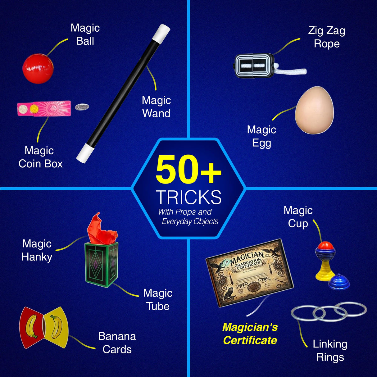 RA MAGIC SHOP Fantastic Magic Set - 50 Easy Tricks with Video Instructions for Kids Age 6-12 | Magic Trick Set, Magic Toys & Beginner Magic Tricks RA MAGIC SHOP