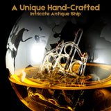 Whiskey Decanter Globe Set, Gifts for Men Husband Boyfriend Dad, with 4 Etched Whiskey Glasses, 4 Ice Cubes, Tong & Funnel, Decanter for Liquor, Bourbon, Scotch, Whisky, Vodka Brandy SHIGOO