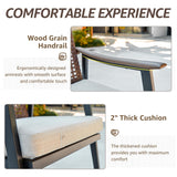 NATURAL EXPRESSIONS 7 Piece Patio Dining Table Outdoor Furniture Set, 6 Rattan Wicker Chairs with Cushions and 70” Large Dining Table with 1.65'' Umbrella Hole for Patio, Garden, Porch, Pool Beige NATURAL EXPRESSIONS