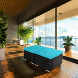 Y Enjoy 2-Pieces Outside Rattan Ottomans，Multipurpose Outdoor Furniture for Patio, Backyard, Additional Seating, Footrest, Side Table w/Storage, Removable Cushions Y ENJOY YOUR DAY I YING