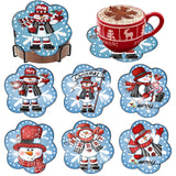 Meothan 6 Pcs Diamond Art Coaster Kits With Holder - Christmas Snowman Diamond Painting for Adults Beginners - 5D Gem Art Dots Paintings With Cork Pads - Crafts Supplies Meothan