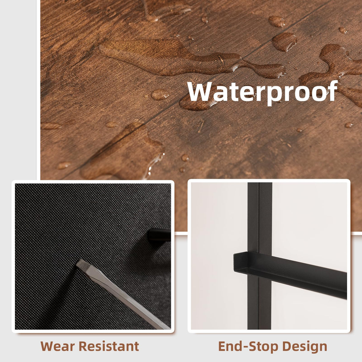 Somdot Black Nightstand Set of 2, Small Dresser for Bedroom with 2 Drawers, Bedside Table Night Stand End Table with Fabric Bins for Bedroom Kids Closet Dorm Guest Room, Black Rustic Brown Somdot