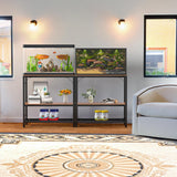 ZSLTLDU 20 Gallon Aquarium Stand, 20 Gallon Fish Tank Stand, 29.5" L x 15.7" W x 30.7" H Metal Frame Reptile Tank Stand, Fish Tank Table Stand for Accessories Storage ZSLTLDU