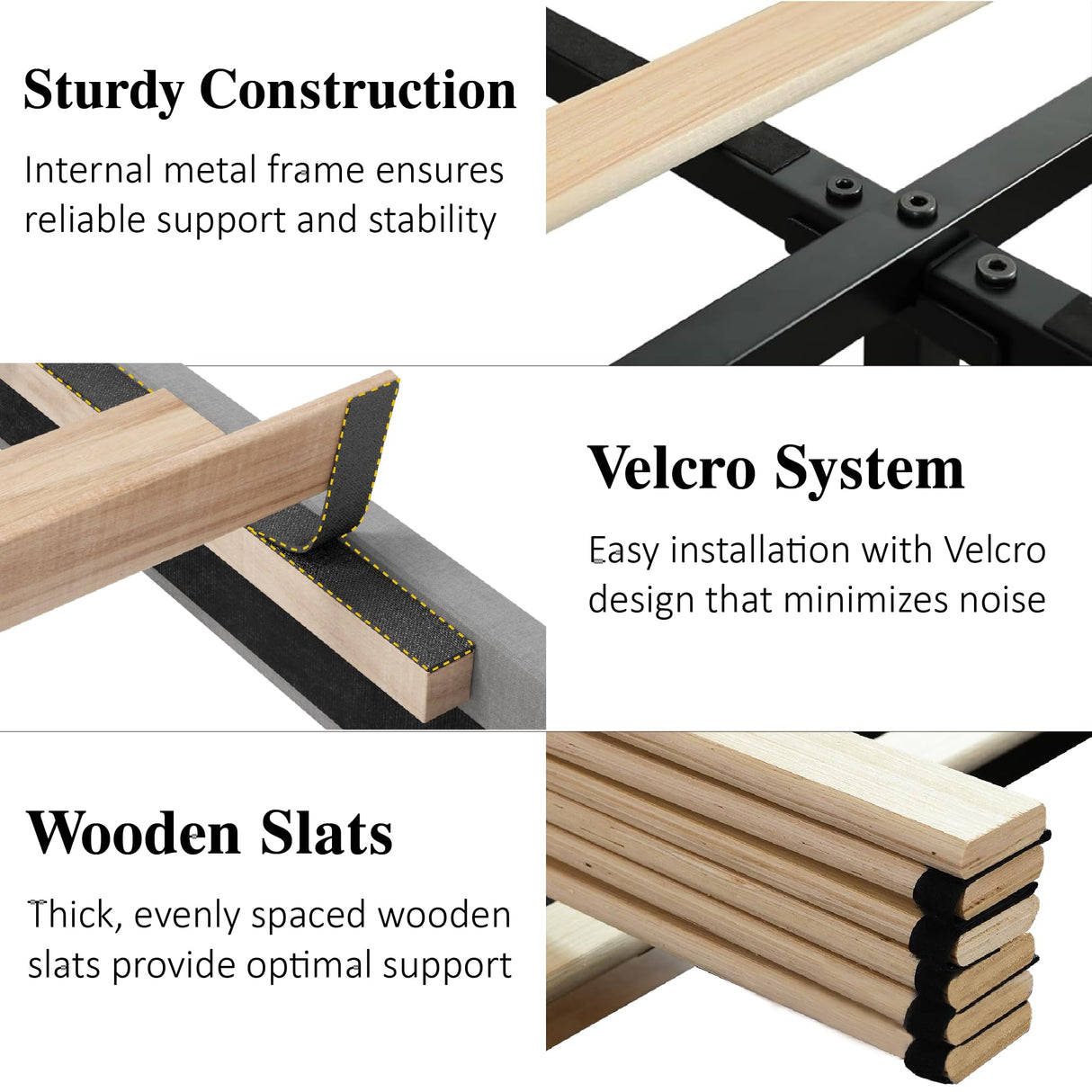 CXVX King Size Bed Frame with Diamond Tufted Headboard, Linen Upholstered Platform Bed and Wooden Slat Support, Noise-Free, No Box Spring Needed, Easy Assembly, Light Grey CXVX