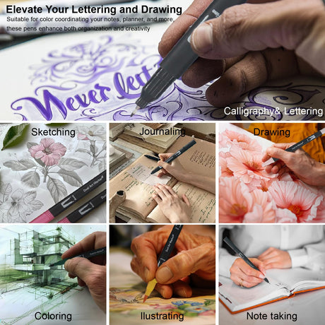 Markers for Adult Coloring Books No Bleeding, Set of 36 Colors, Coloring Pens for Adults, Dual Brush Marker Pens with Fine & Brush Tips, Art Supplies for Drawing, Calligraphy, Sketching and Doodling. CANVASTRA